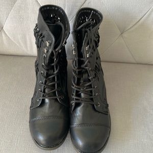 Rampage Combat Boots 8M justeyna black boots nwt